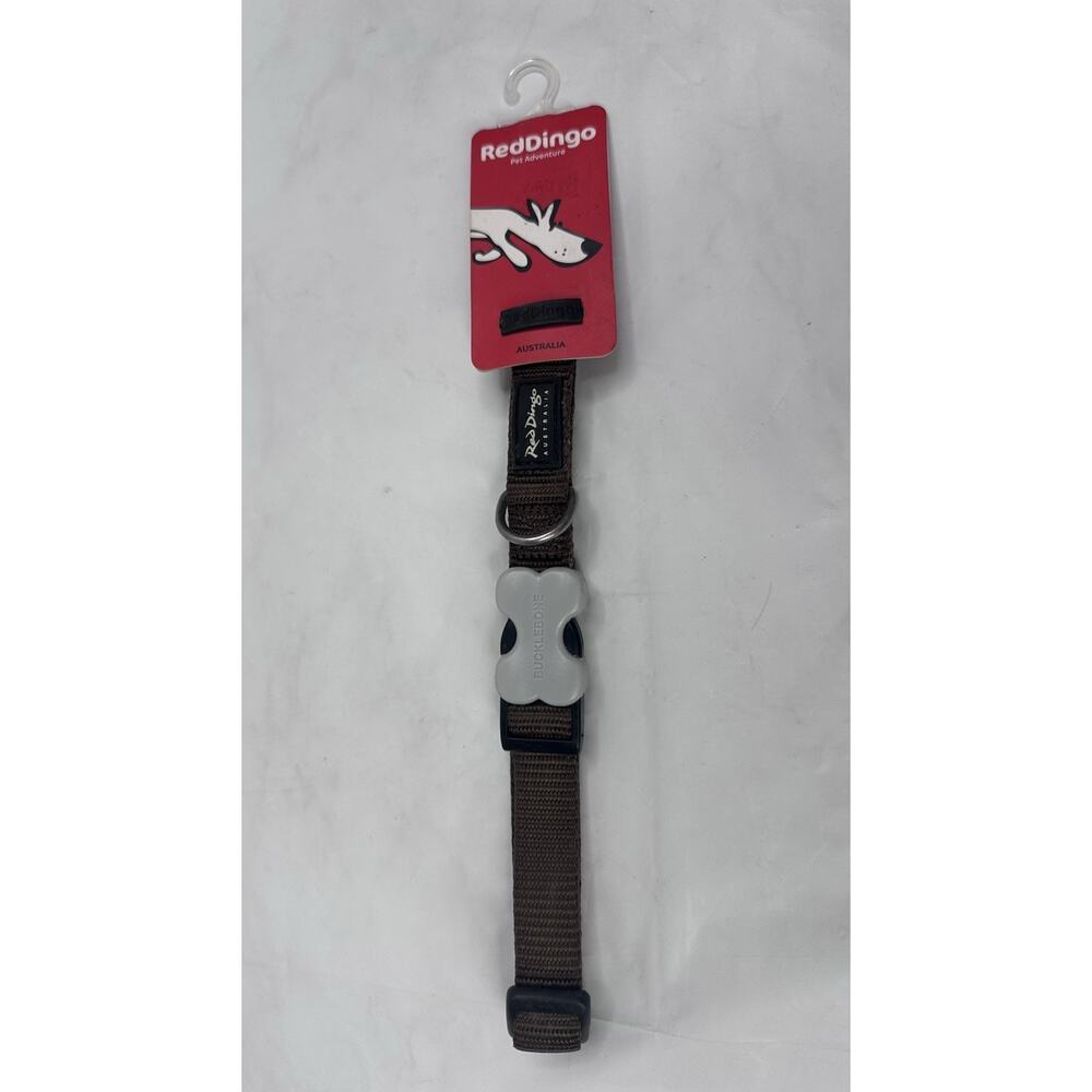Red Dingo Australia Buckle bone Dog Collar Medium 30-45cm (12-18”) Plain Brown